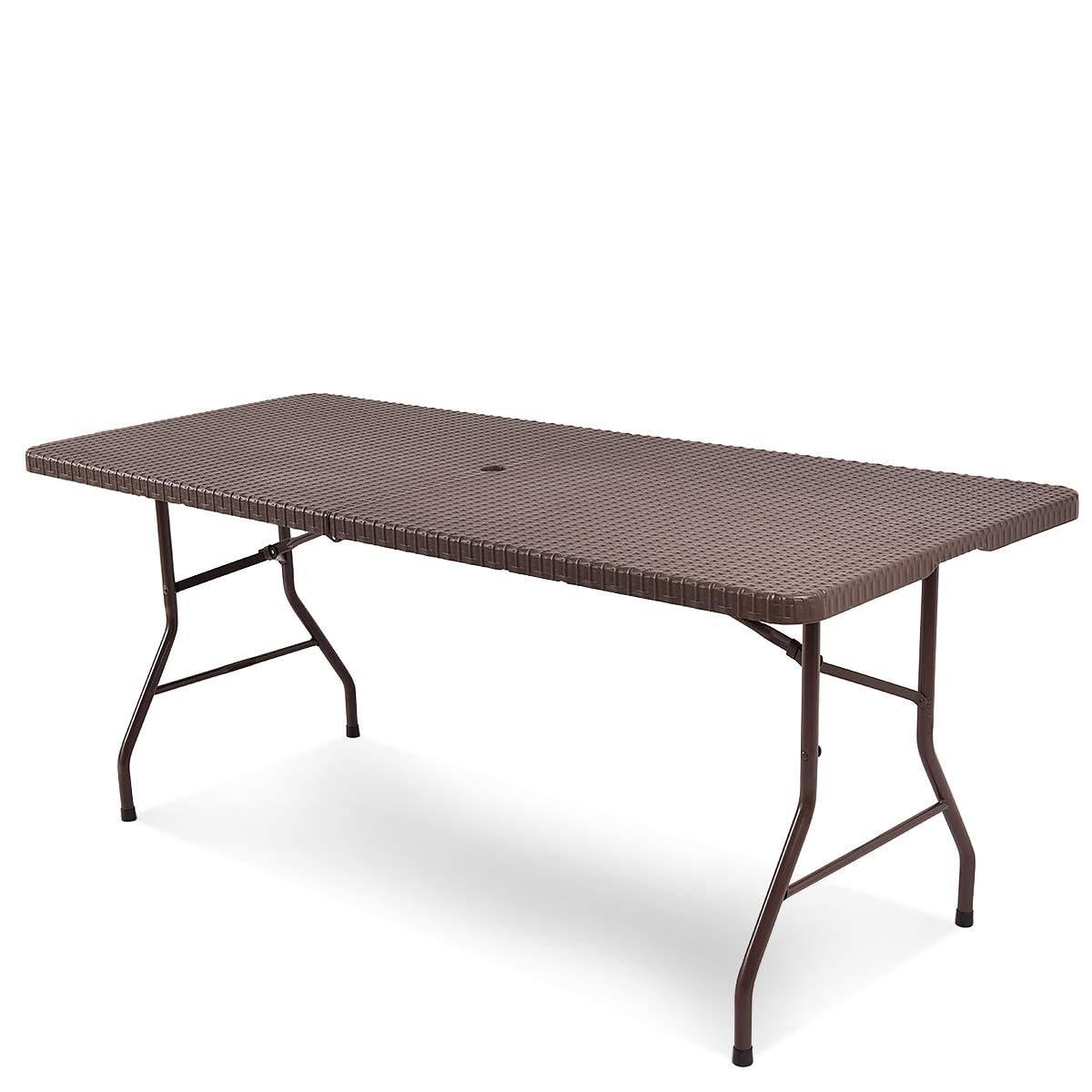 TANGKULA 6' Folding Table with Carrying Handle